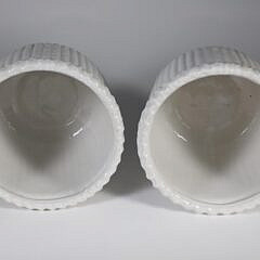 Two Nantucket Collection White Ceramic Baskets