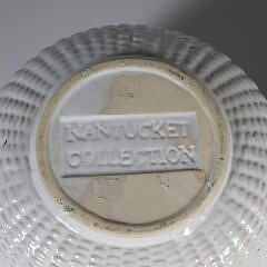 Two Nantucket Collection White Ceramic Baskets