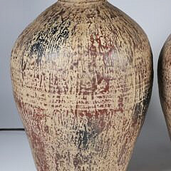 Pair of Bulbous Ceramic Lamps