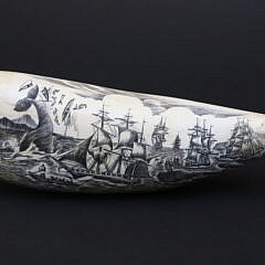 Fine Contemporary Scrimshaw Whale’s Tooth, mid 20th Century