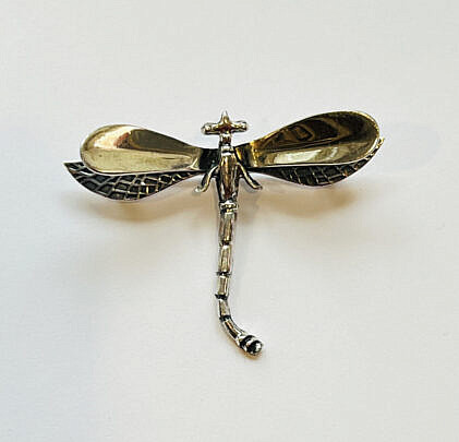 Vintage Mexico Sterling Silver Dragonfly Pin
