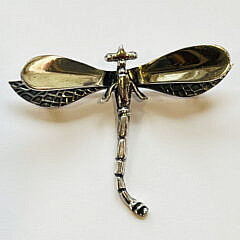Vintage Mexico Sterling Silver Dragonfly Pin