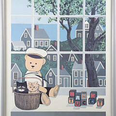 Maggie Meredith Limited Edition Lithograph, "Teddy Bear and Kittens", Edition #15/500