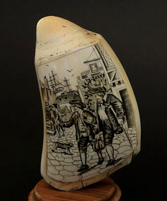 Fine Contemporary Scrimshaw Whale