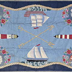 Claire Murray Hooked Rug, Lighthouses and Ships