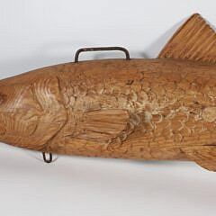 English Carved Half-Body Fish Plaque