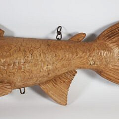English Carved Half-Body Fish Plaque