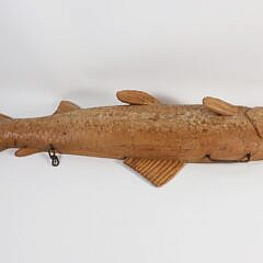 English Carved Half-Body Fish Plaque