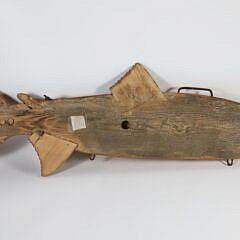 English Carved Half-Body Fish Plaque