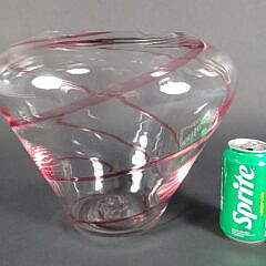 Large Vintage Cenedese Italian Murano Swirl Glass Vase