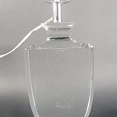 Heavy Solid Crystal Clear Glass Urn Vase Lamp