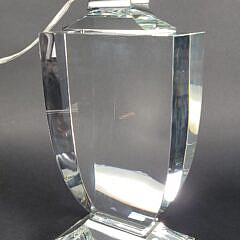 Heavy Solid Crystal Clear Glass Urn Vase Lamp