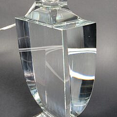 Heavy Solid Crystal Clear Glass Urn Vase Lamp