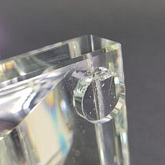 Heavy Solid Crystal Clear Glass Urn Vase Lamp