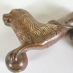 Antique Heavy Cast Bronze Lion Doorknocker