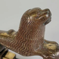 Antique Heavy Cast Bronze Lion Doorknocker