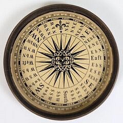 Vintage Nautical Military Brass Pocket Compass Sundial