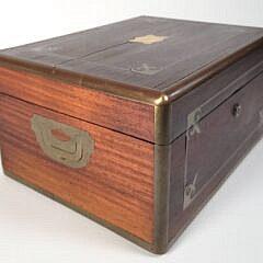 19th C. Anglo Indian Exotic Wood Campaign Box