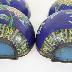 Pair of Antique Chinese Cloisonne Double Gourd Vase Wall Pockets