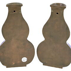 Pair of Antique Chinese Cloisonne Double Gourd Vase Wall Pockets