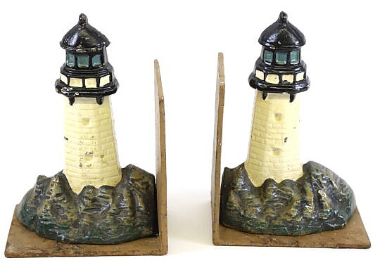 1655-1865 Lighthouse Bookends A