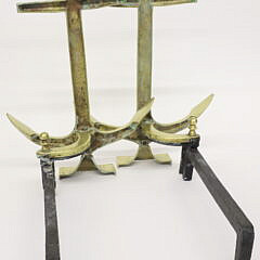 Pair of Vintage Brass Nautical Anchor Andirons