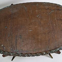 Vintage Mid Century Modern Turkish Style Engraved Copper Coffee Table