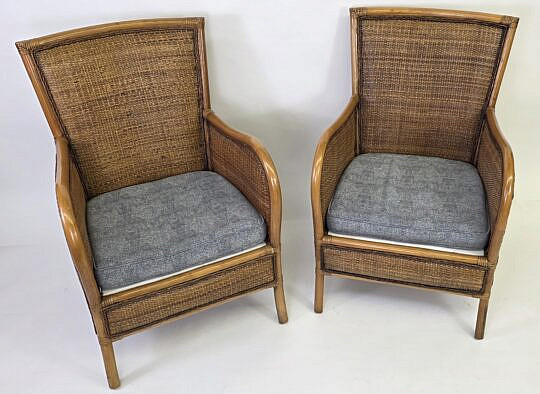 1674-1865 Pair Club Chairs A