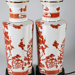 Pair of Chinese Style Porcelain Decorative Lamps