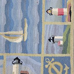 “Sailboats and Lighthouses” Hooked Rug