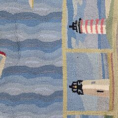 “Sailboats and Lighthouses” Hooked Rug