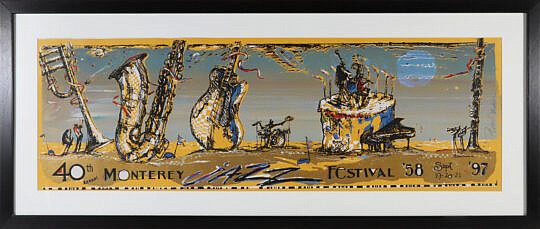 Leroy Neiman Signed Poster " 40th Monterey Jazz Festival, 58"