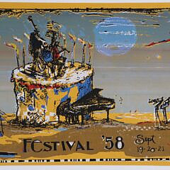 Leroy Neiman Signed Poster “40th Monterey Jazz Festival, 58”