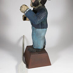 W. Northey Signed Carved Sailor Figure Holding an Oar