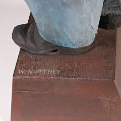 W. Northey Signed Carved Sailor Figure Holding an Oar