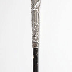 Lady’s Art Nouveau Silver Grip Walking Stick, late 19th Century
