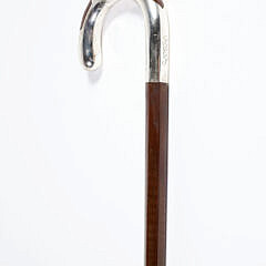 Cane with a Silver Overlay C-Grip Handle