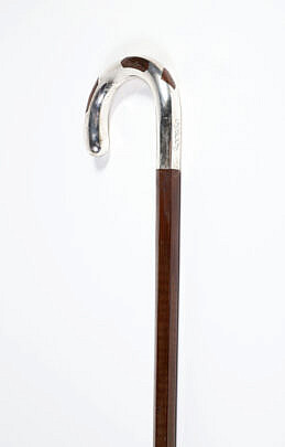Cane with a Silver Overlay C-Grip Handle