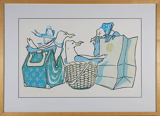 George Davis Silk Screen "Bag Ladies"