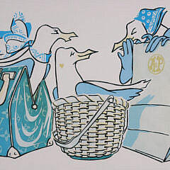 George Davis Silk Screen “Bag Ladies”
