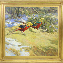 Stephen C. Elliott Oil on Board "Golden Pheasant"