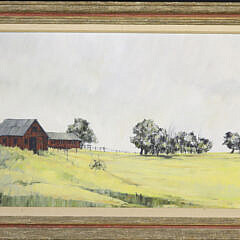 Roy Bailey Oil on Canvas "Red Barn"