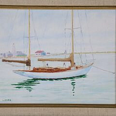 Thomas G. Lohre Jr. Oil on Canvas “Brant Point and Boat”