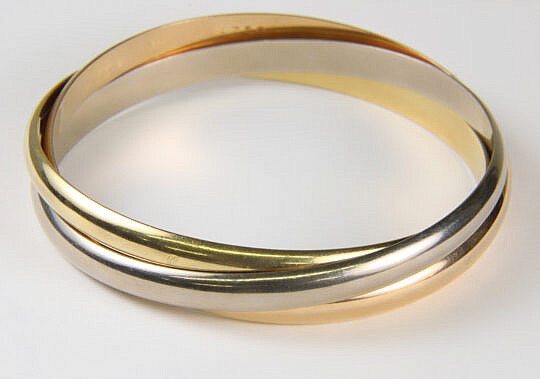 2-5635 18k Cartier Trinity Bangle Bracelets A IMG_0044 7