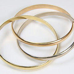 18k Gold Vintage Cartier Trinity Trio Bangle Bracelets