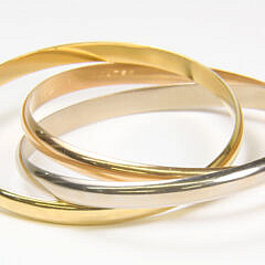 18k Gold Vintage Cartier Trinity Trio Bangle Bracelets