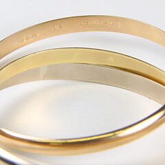 18k Gold Vintage Cartier Trinity Trio Bangle Bracelets
