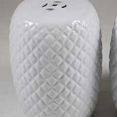 Pair of Safavieh White Porcelain Garden Stools