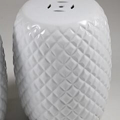 Pair of Safavieh White Porcelain Garden Stools