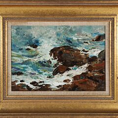 Jan Collins Selman Oil on Canvas "Rocky Shoreline"